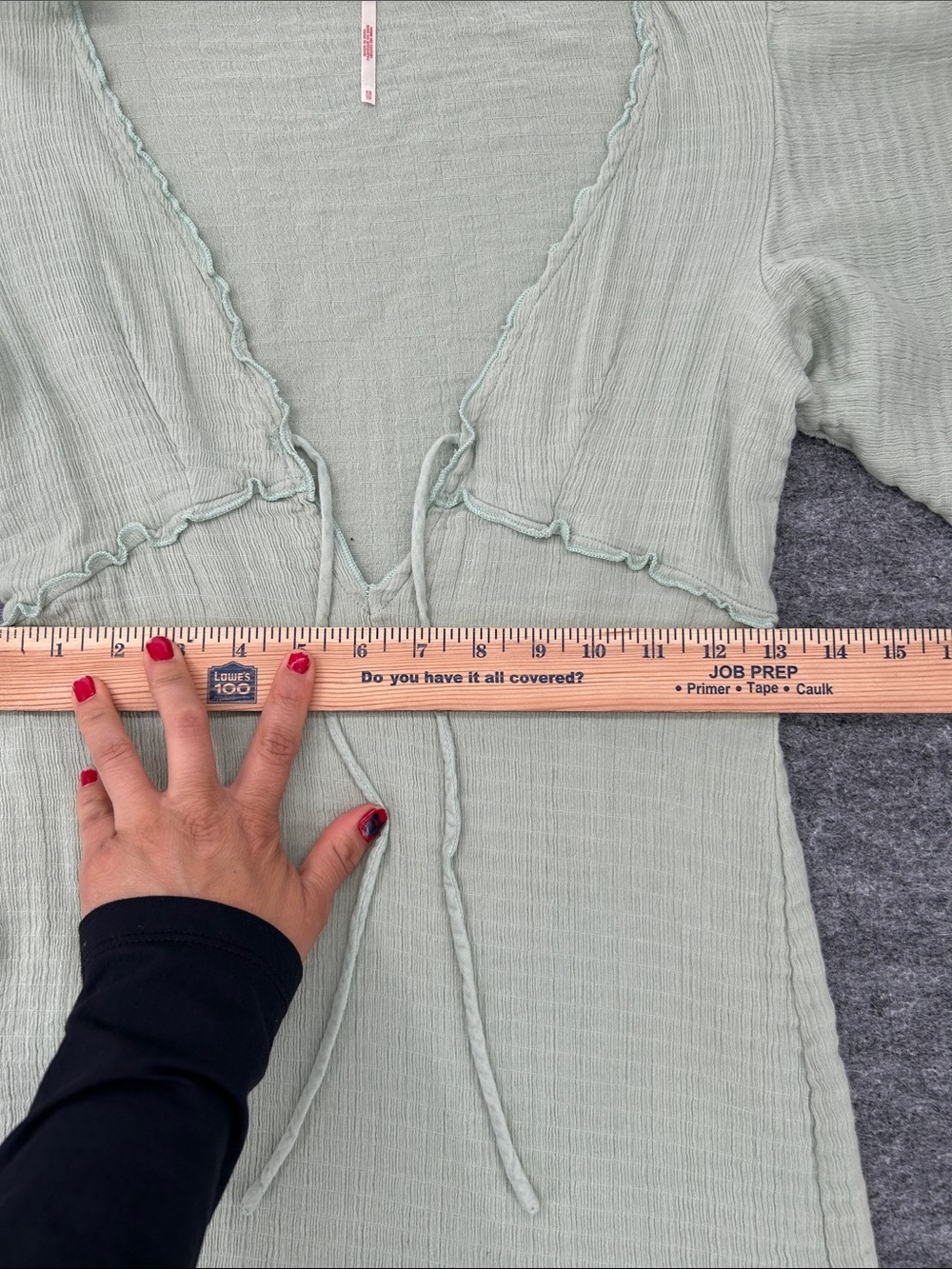 Free People Mint Green Tie-Front Ruffle Maxi Dress Big Mood Midi Size XS - Picture 10 of 15